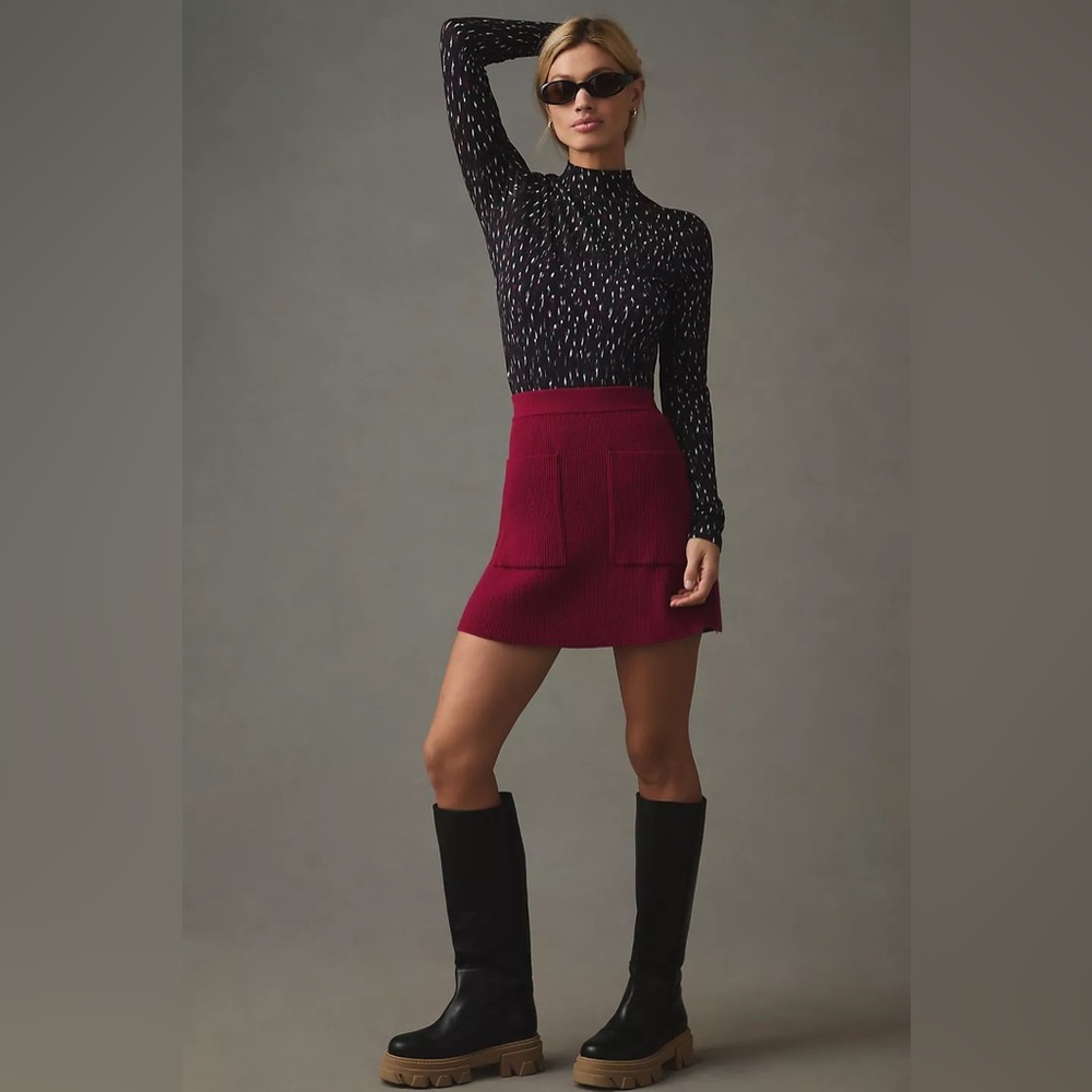 Anthropologie Scotch & Soda Printed Turtleneck Long Sleeve Top